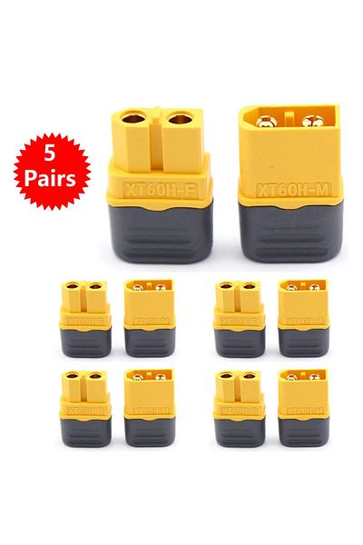 Choice Xt60h 5 Pair 10pcs Amass Xt60 Xt60h Plug Connector With Sheath Housing 5 Pair Male Female Gold Plat