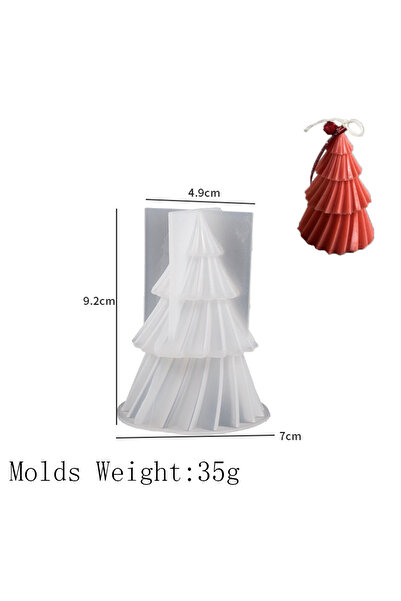 Choice قالب شمعة صغير ثلاثي الأبعاد من السيليكون على شكل صنوبر هندسي، هدايا حرفية لشجرة عيد الميلاد، صناعة صابون عطري