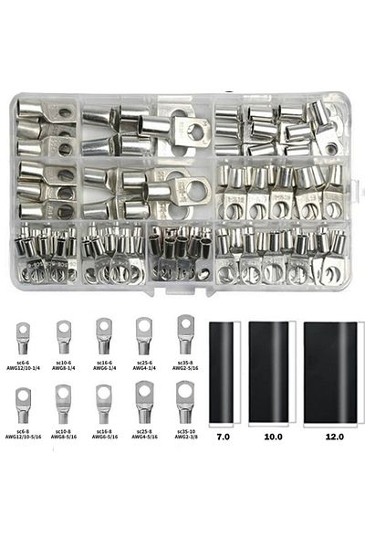 Choice 240pcs 200/100/90/60pcs Sc Electrical Terminals For Cable Lugs Tinned Copper Lug Ring Wire Connector