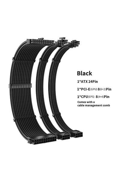 Choice TEUCER 30 سم كابل تمديد PSU 3 في 1 عدة اللوحة الأم ATX 24Pin GPU PCI-E 6+2Pin 8Pin CPU EPS 4+...