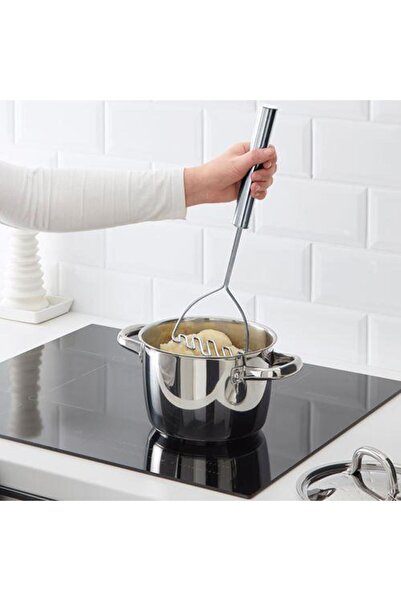 RAMDET هراسة بطاطس معدنية مع خطاف من الفولاذ المقاوم للصدأ مقاس 26-9 سم