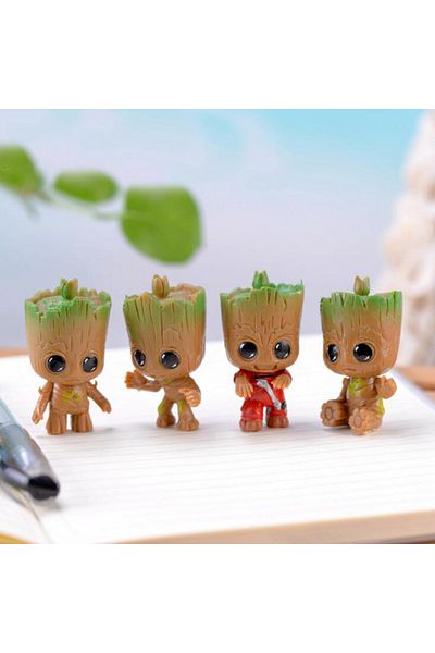 Choice 4pcs/set Marvel Guardians of The Galaxy Avengers Tiny groot Cute Baby Tree Man Model Figure Toys 5cm