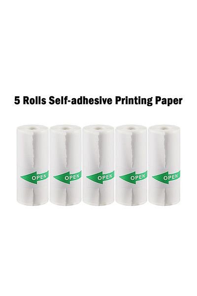 Choice 5pcs Self Adhesive Hd Mini Portable Printer Thermal Paper Universal 57mm Self-adhesive Paper Label S
