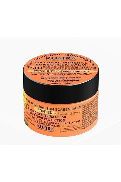 KUATRA Spf 50 Mineral - Natural Sunscreen Antiaging - Anti-Blemish Tinted - Natural Bb/Foundation