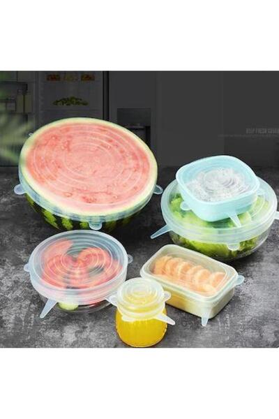 NAKRES 6-Piece Plate Pot Lid Cap Flask Preserving Freshness Silicone Lid Container
