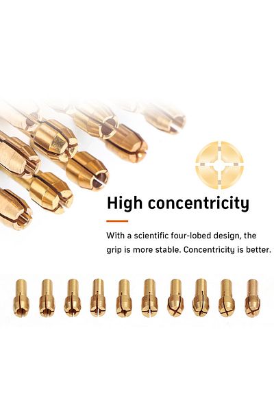 Choice 11pcs/lot Mini Drill Brass Collet Chuck For Dremel Rotary Tool 0.5-3.2mm Brass And Nut For Dremel...