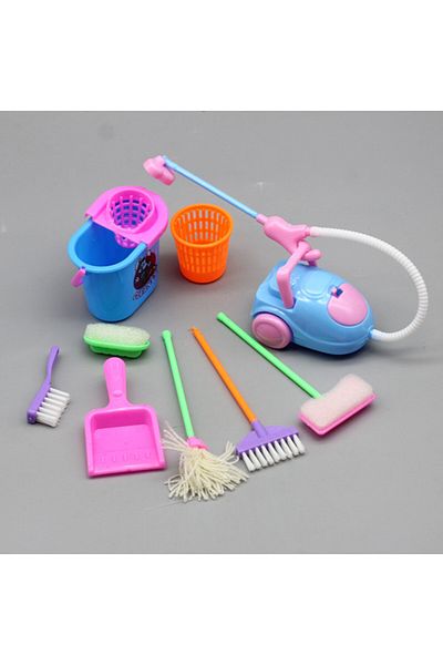 Choice 9pcs 9pcs Miniature Doll House Cleaning Supplies Mini Bucket Mop Brush Broom Housework Cute Tool Set