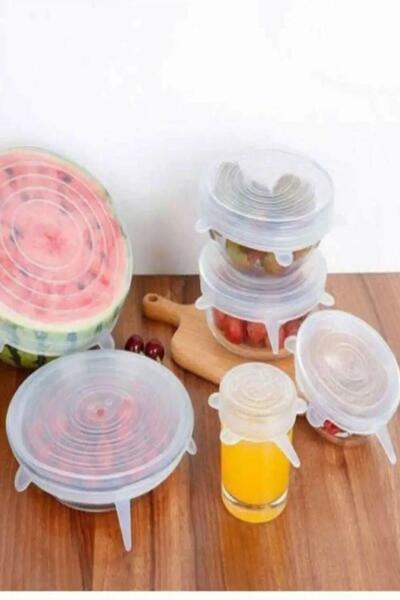 NAKRES 6-Piece Plate Pot Lid Cap Flask Preserving Freshness Silicone Lid Container