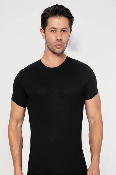 Arma Yıldız Black Bamboo Men's T-Shirt - Crew Neck