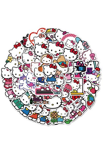 Choice Cny022 50pcs Hello Kitty Sticker Pack Waterproof Laptop Skin Sanrio Anime Stickers Cute Phone Case K