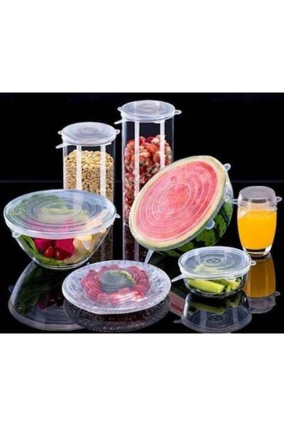 NAKRES 6-Piece Plate Pot Lid Cap Flask Preserving Freshness Silicone Lid Container