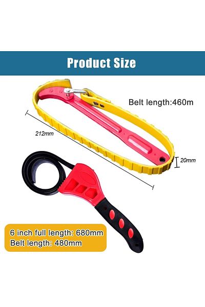 Choice 8 Inch Wrench Belt Wrench Oil Filter Puller Strap Spanner Chain Wrench Strap Opener Adjustable Strap