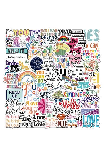 Choice 52pcs 52pcs Inspirational Quote Stickers Pack Positive Decals For Water Bottle Laptop Phone Skateboa