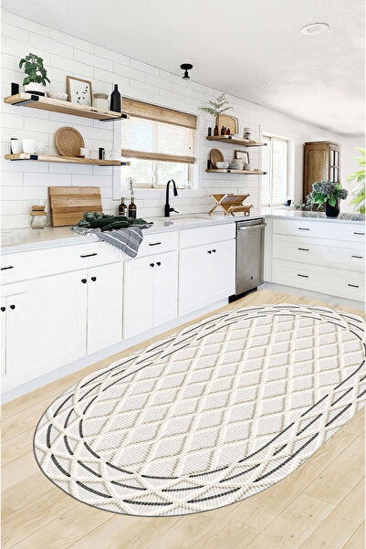 LTS HOME Dijital Kaymaz Yıkanabilir Modern Renkli Mutfak Halısı Salon Halısı ...