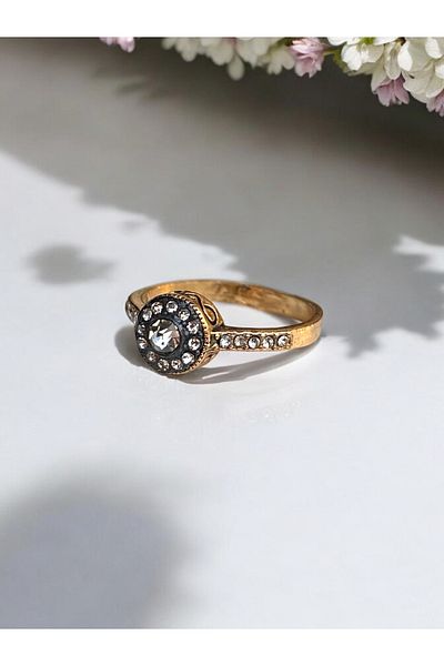 FAYRA ACCESSORIES Zircon Stone Round Minimal Ring