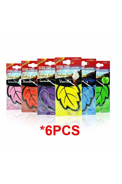 Choice 6pcs 6pcs Car Air Freshener Natural Scented Tea Paper Auto Hanging Vanilla Perfume Fragrance Leaf Sh