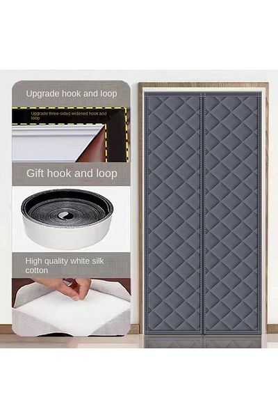 Choice 90x210cm Grey Autumn And Winter Self Absorbing Cotton Home Thickened Door Curtains Thermal Insulatio