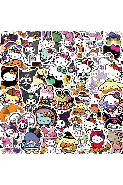 Choice 52pcs 52pcs Halloween Graffiti Stickers Cute Sanrio Sticker Luggage Laptop Phone Car Bike Cartoon De