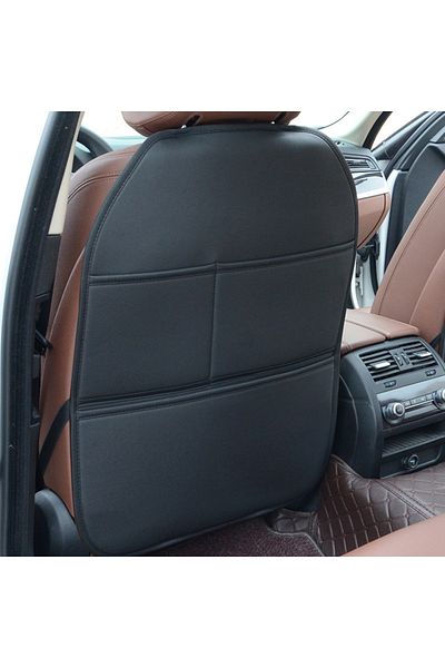 Choice Black Premium Pu Leather Car Seat Back Protector With Sponge Filling Kick-proof Waterproof All Seaso