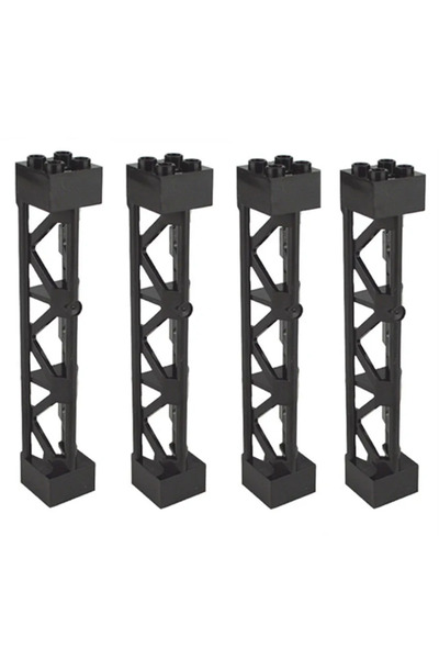 Choice 4pcs Black 4pcs City Accessory Pillars High-tech Moc Parts For Military Building Block Christmas Gif