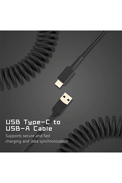 Choice 3m type c mechanical keyboard coiled cable usb keyboard wire mechanical keyboard aviator desktop ...