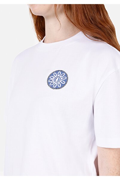 Colin's Λευκό Γυναικείο Tshirt Σκούρο μανίκι