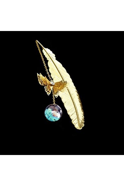 Choice Style 4 1pc Chinese Style Metal Feather Bookmark Creative Immortal Dried Flower Butterfly Leaf Stude