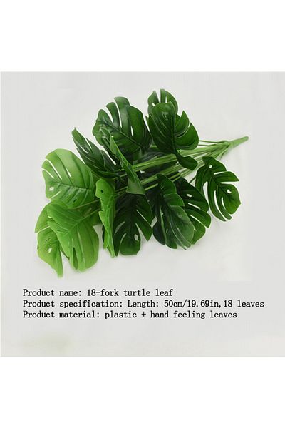 Choice Green G348a Artificial Turtle Back Leaf High Grade Simulation Of Fake Flowers 18 Fork Turtle Back Le
