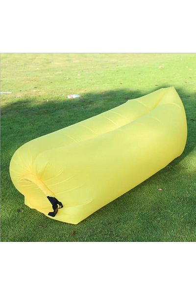 Choice Yellow Lazy Inflatable Sofa Outdoor Portable Beach Air Sofa Folding Camping Inflatable Sofa Bed Slee