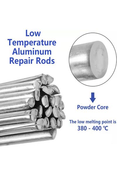 Choice 10pcs Low Temperature  Melt Aluminum Welding Rods Weld Bars Cored Wire 2mm Rod Solder for Solderi...
