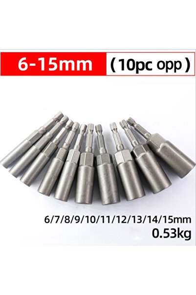 Choice 10pcs(6-15mm) 5/10/15Pcs 80mm Length Deepen Power Nut Driver Drill Bit Set 5.5-19MM Impact Socket Ad