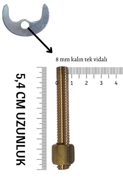sarıalarm Batarya Musluk Altı Montaj Vidası ( Tek Vidalı ) Montaj Anahtarı Hediyeli