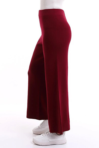 nacar çarşı Γυναικείο άνετο πλεκτό παντελόνι με φαρδιά μπατζάκια και ελαστική...