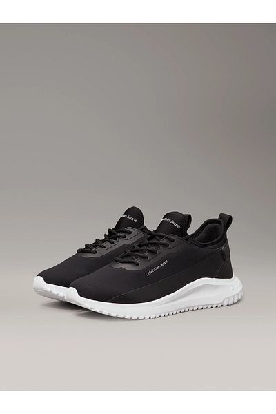 Calvin Klein حذاء رياضي رجالي مريح ذو قاعدة عالية مصنوع من الجلد باللون الأسود YM0YM01170-0GM