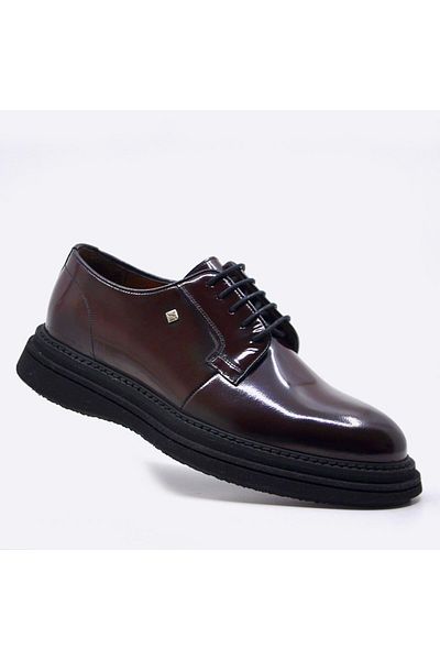 Fosco Pantofi pentru bărbați din piele lăcuită Eva Sole Roșu Claret 3157 966