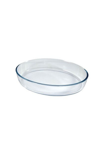 AVCI HOME MAKER Oval Glass Baking Dish, 3.2 Lt Capacity, 34.9X24.6 Cm Diameter, 6.6 Cm Height - Clear