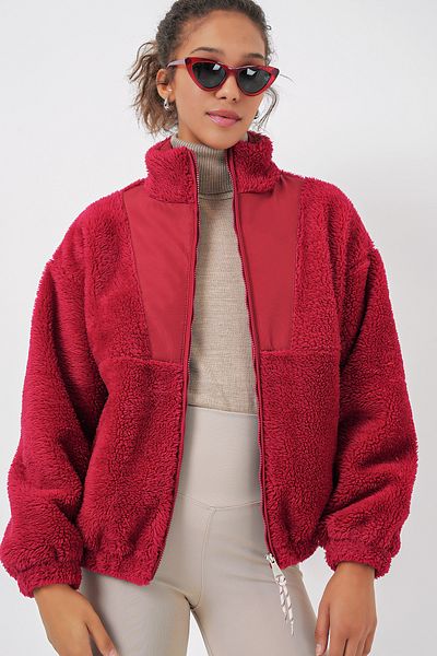 Bigdart 5194 Jachetă de pluș pentru femei - A. Claret Red