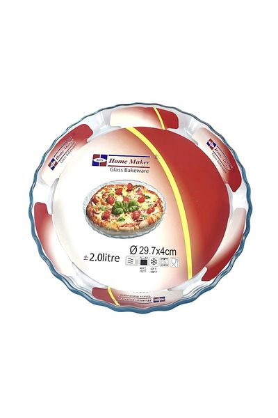 AVCI HOME MAKER Round, Fluted Glass Baking Dish, 2 Lt Capacity, 29.7 Cm Diameter, 4 Cm Height