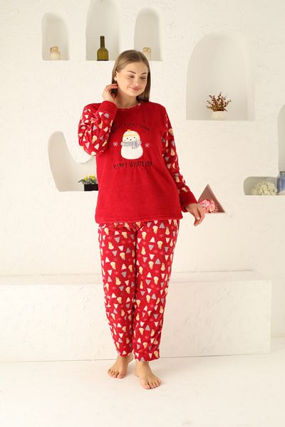 shopshop Copy - Women's Well Soft Plus Size Fleece Plush Pajama Set-20078