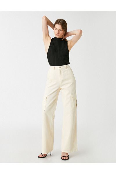 Koton Knitwear Athlete Stand Collar Ribbed