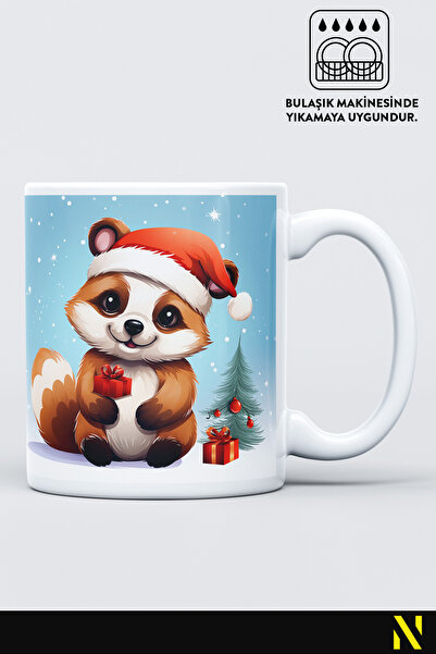 nilizma Christmas New Year Themed Raccoon Mug Cup Mug 330 ml