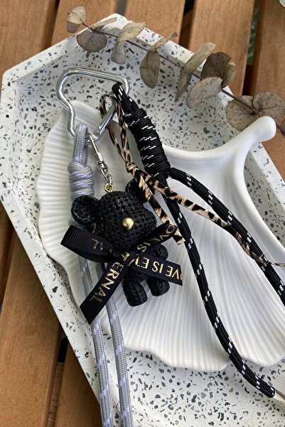 My Joyas Design سلسلة مفاتيح وحقيبة إكسسوارات على شكل تيدي أسود