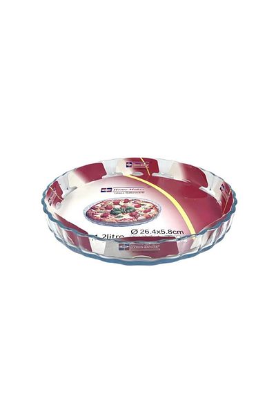 AVCI HOME MAKER Round, Fluted Glass Baking Dish, 1.2 Lt Capacity, 26.4 Cm Diameter, 5.8 Cm Height