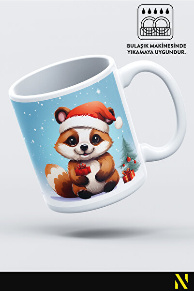 nilizma Christmas New Year Themed Raccoon Mug Cup Mug 330 ml