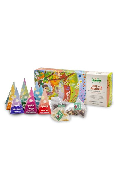 LAZİKA Soul of Anatolia-Yeşil Çay, Siyah Çay ve Bitki Çayı,10'lu PLA Poşet, Premium Koleksiyon, Hediyelik