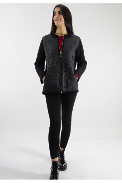 Sementa Crew Neck Front Quilted Knitwear Jacket