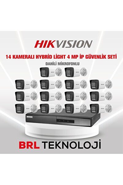 Hikvision 14 Kameralı 4 Mp Hybrid Light İp Güvenlik Kamera Seti DS-2CD1043G2-...