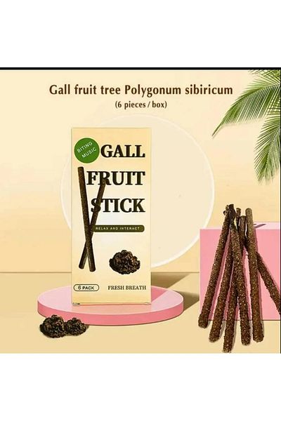 TİNEKE 6 Natural Fruit Flavored Matatabi Catnip Sticks and Gall-Fruit-Stick Cat Catnip Branch