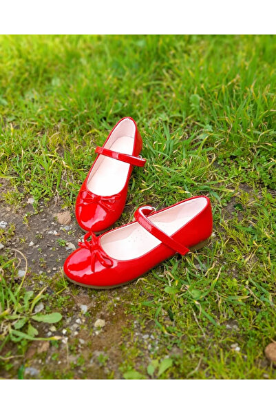 Turkuaz Kırmızı babet Ortopedik kız çocuk babet ayakkabı