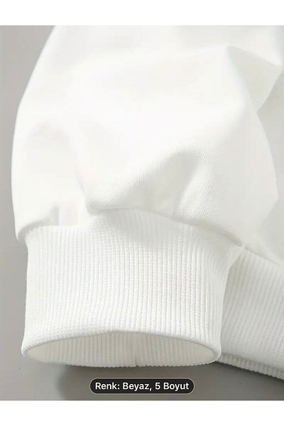 NEW TRENDY COLLECTİON Σετ αθλητικής φόρμας Crew Neck Cotton Raised - Φούτερ και παντελόνι με στάμπα